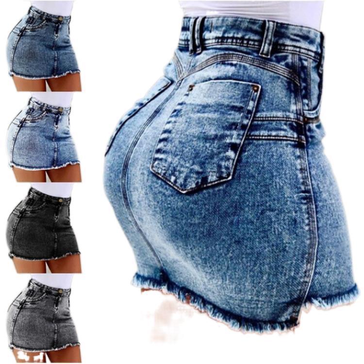 Frayed Raw Hem Ripped Jeans Shorts
