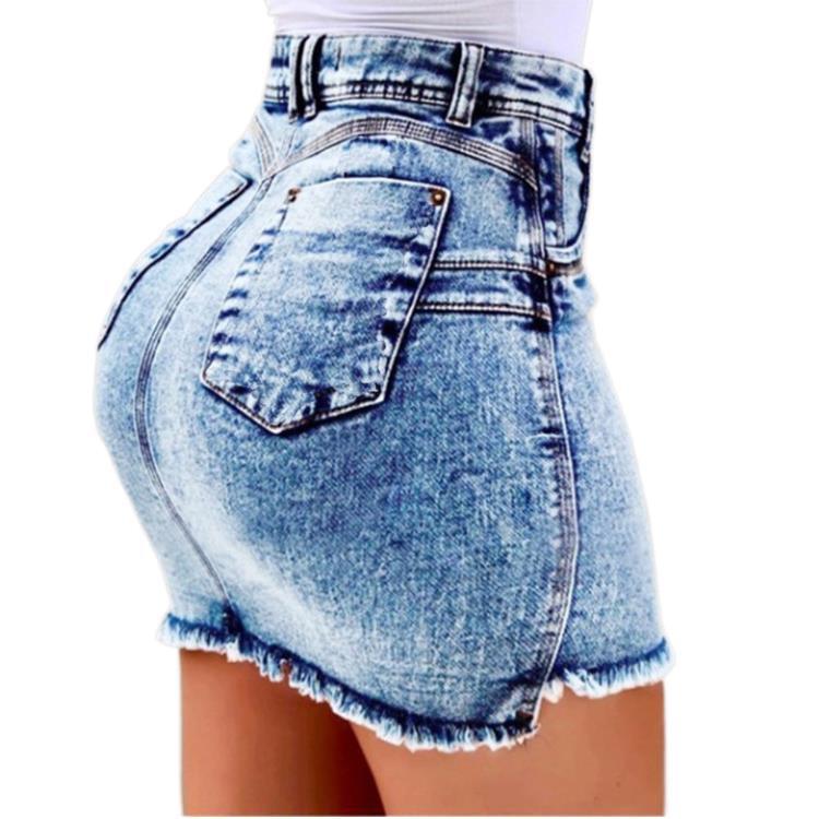 Frayed Raw Hem Ripped Jeans Shorts