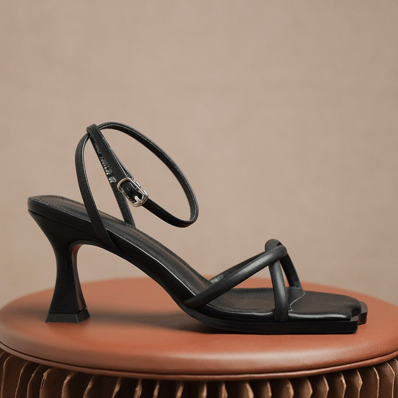 Open Toe Ankle Strap Heel