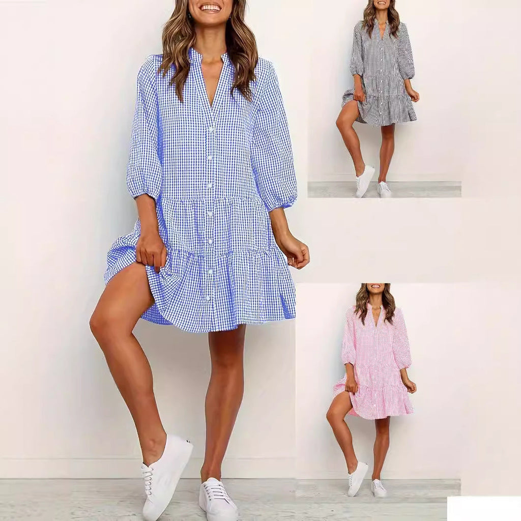Loose plaid dress