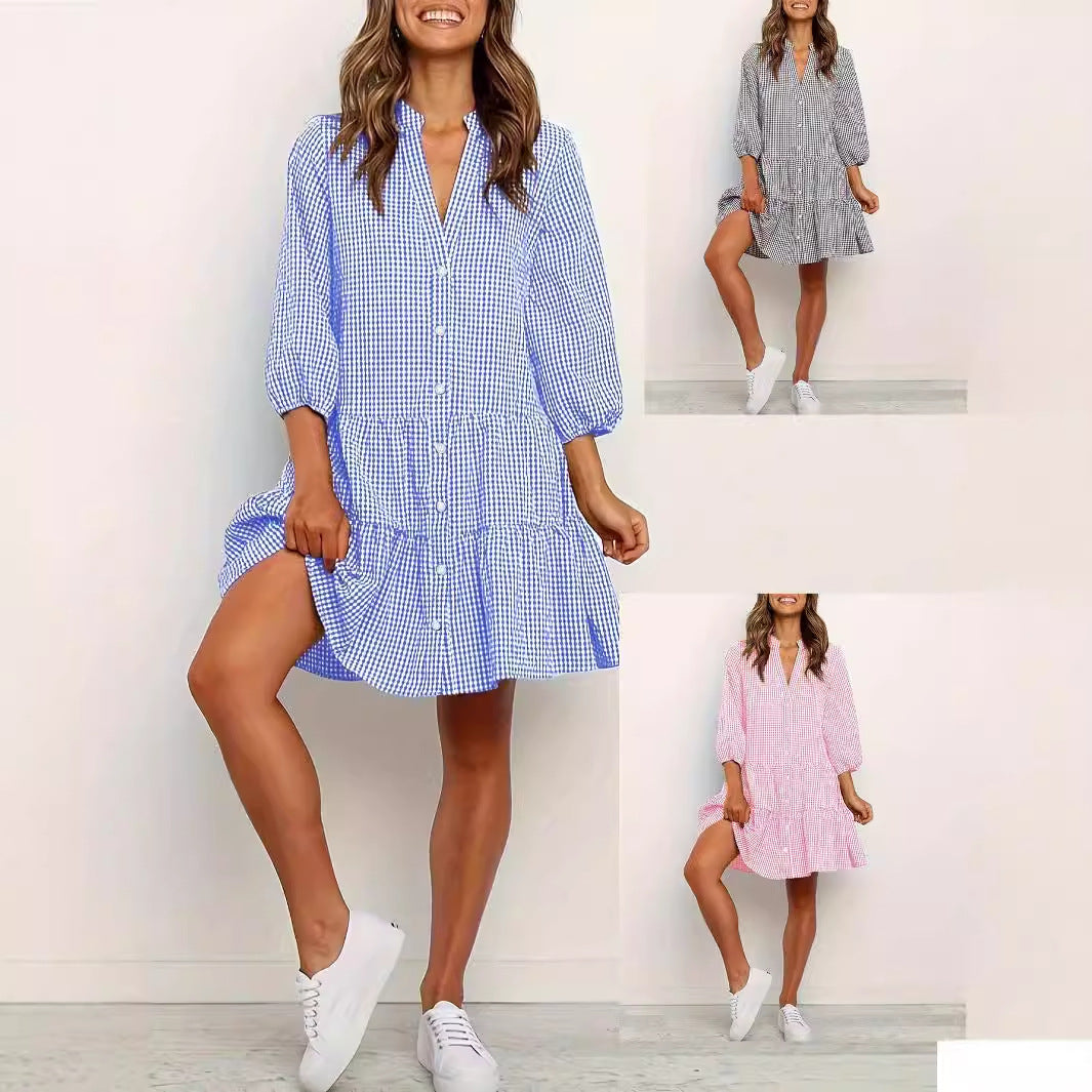 Loose plaid dress