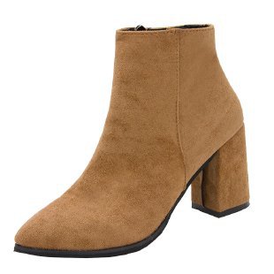 Stacked Heel Ankle Bootie Shoes