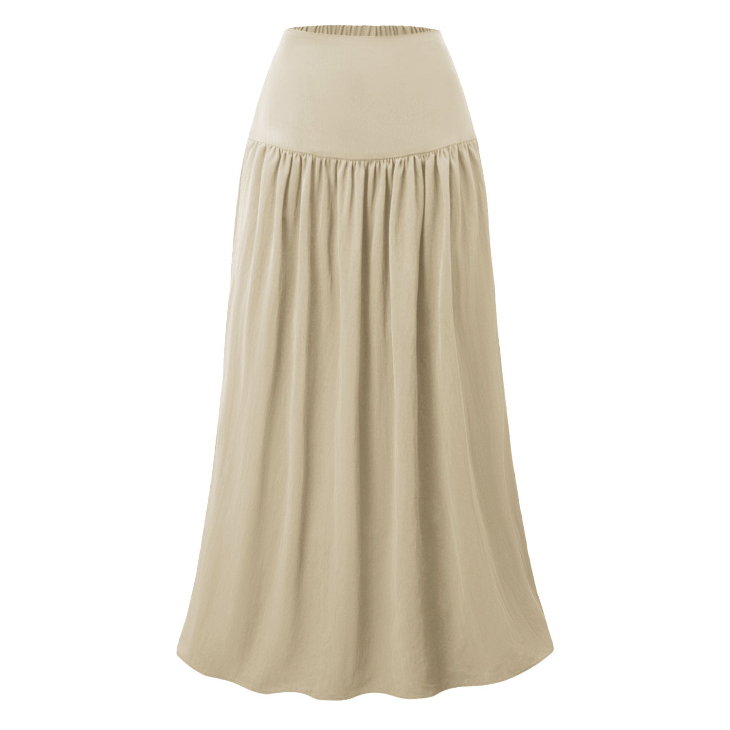 Women Cotton Pocket Skirt High Waisted