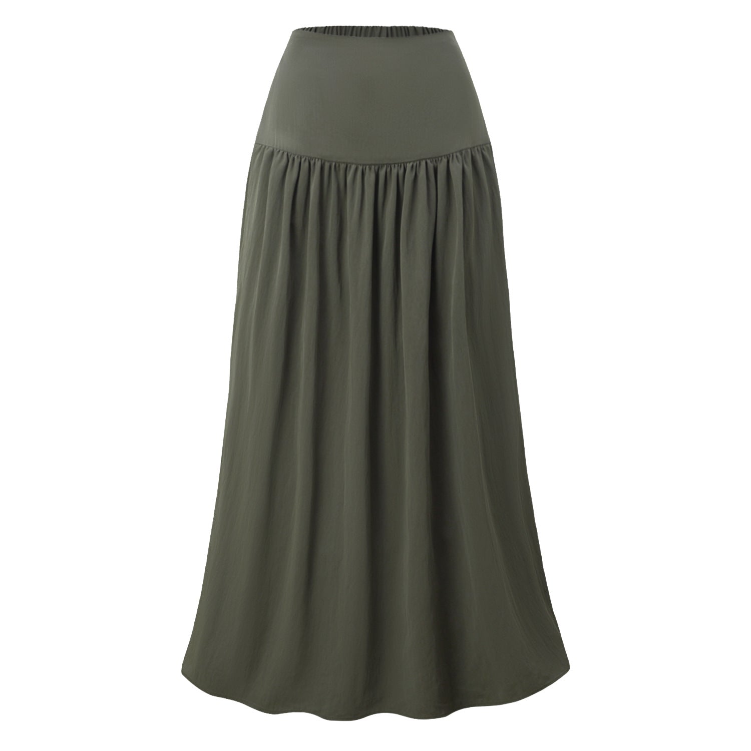 Women Cotton Pocket Skirt High Waisted