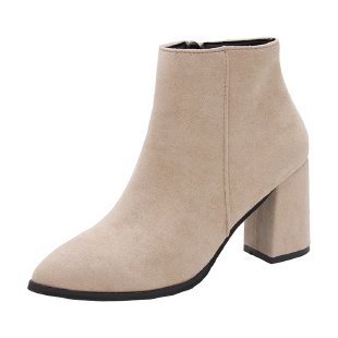 Stacked Heel Ankle Bootie Shoes