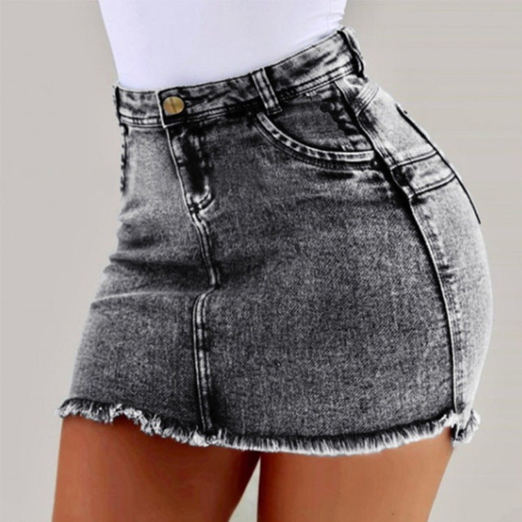 Frayed Raw Hem Ripped Jeans Shorts
