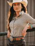 Olive Gingham Women's Western Shirt