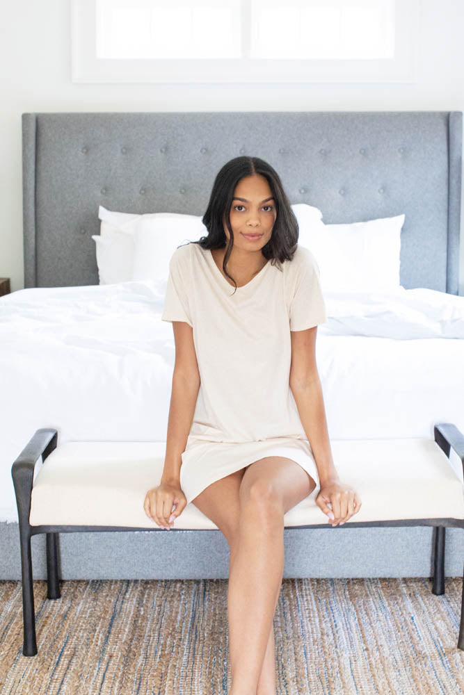 WOMEN'S PIMA COTTON T-SHIRT SLEEP DRESS