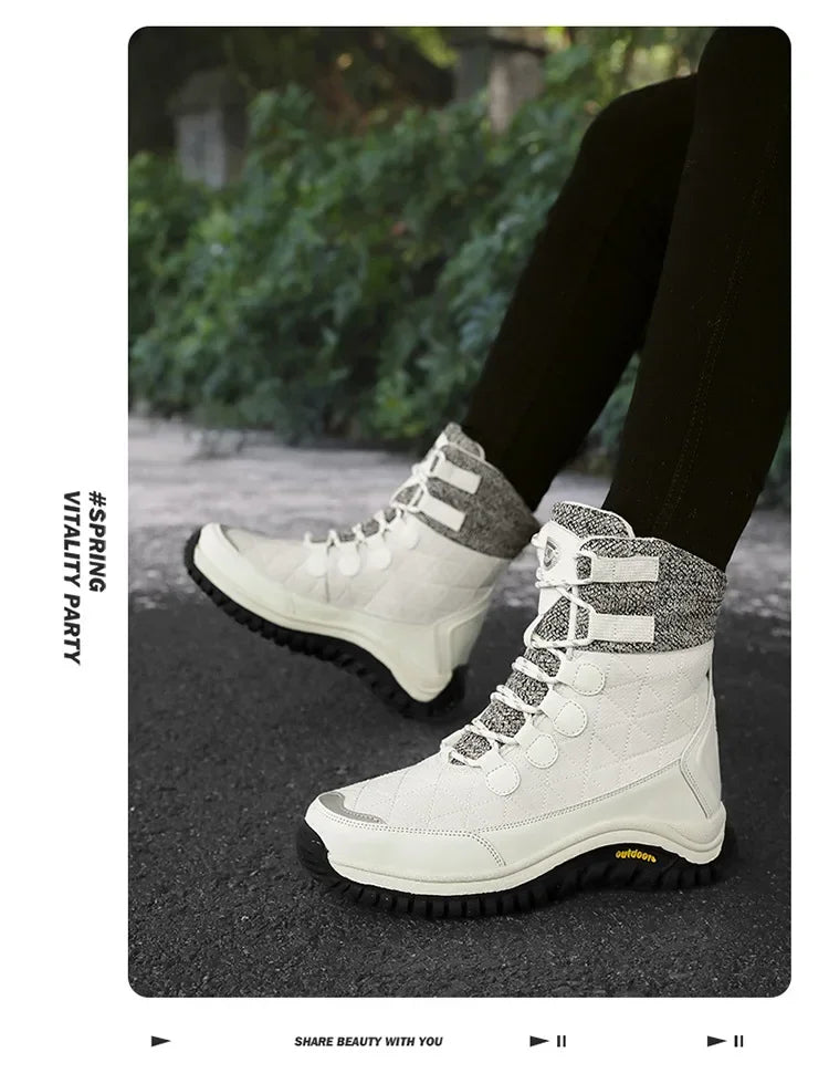 Fur-Lined Ankle Snow Boots for Hiking