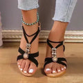 Solid Color Wedge, Ankle Buckle Sandal