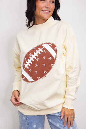 Football on Mock Neck Sweatshirt