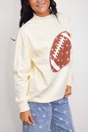 Football on Mock Neck Sweatshirt
