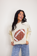 Football on Mock Neck Sweatshirt