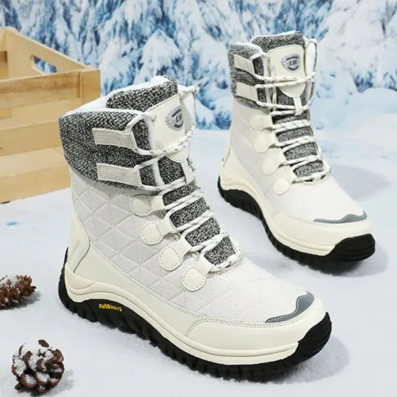 Fur-Lined Ankle Snow Boots for Hiking