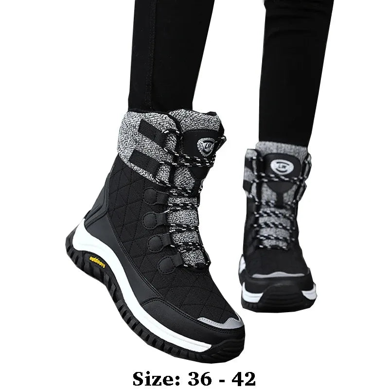 Fur-Lined Ankle Snow Boots for Hiking