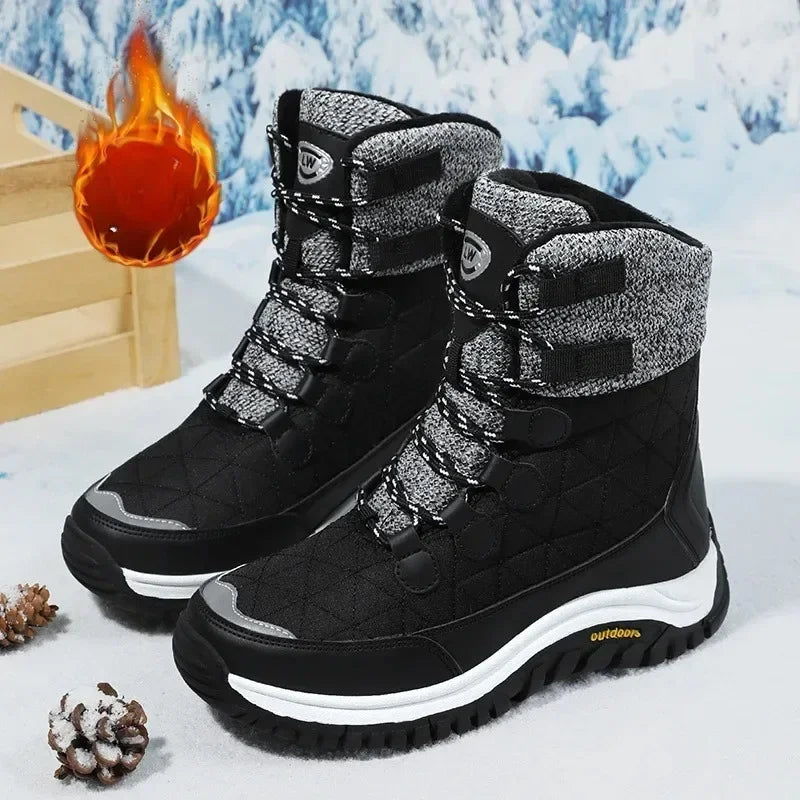 Fur-Lined Ankle Snow Boots for Hiking