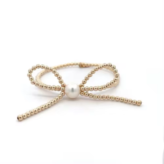 Farah Gold Beaded Stretch Bracelet