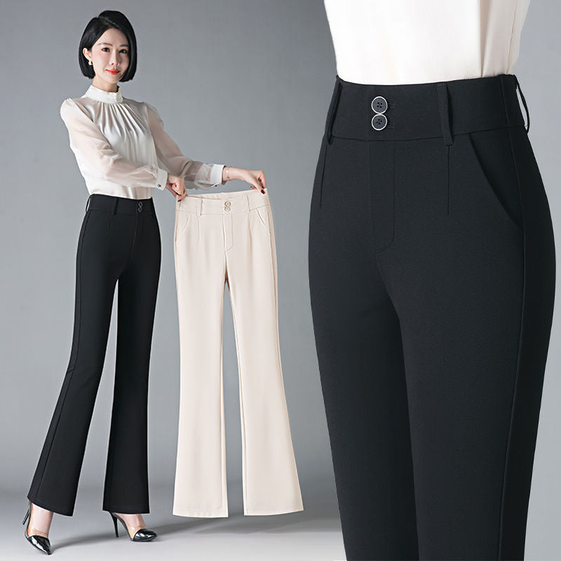 Casual High-waisted Bootcut Pants