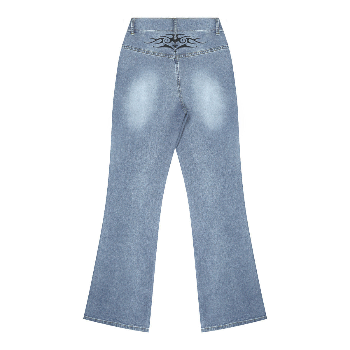 Denim Jeans With A Personalized Street-style Print