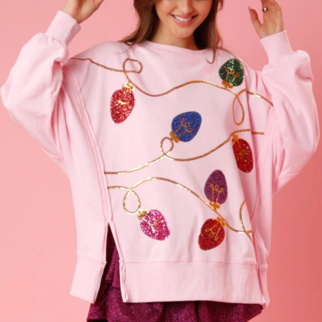 Christmas Sequins Long Sleeve Pullover Hoodie