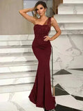 Rhinestone One-Shoulder Elegant Evening Gown