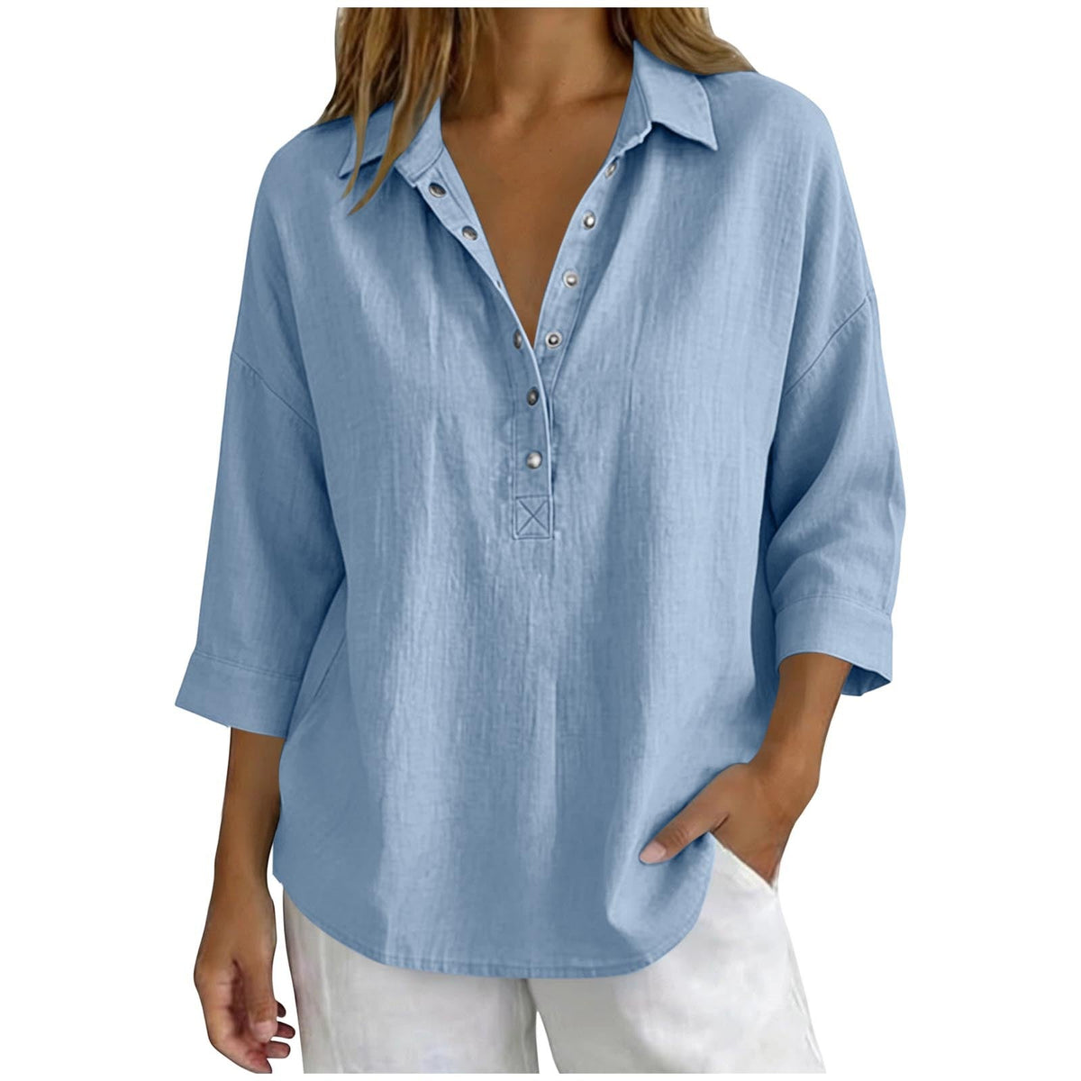 Casual Three-Quarter-Sleeve Shirt