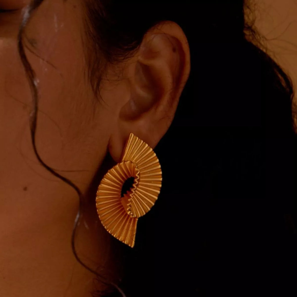 18K Gold-Plated Copper Spiral Earrings