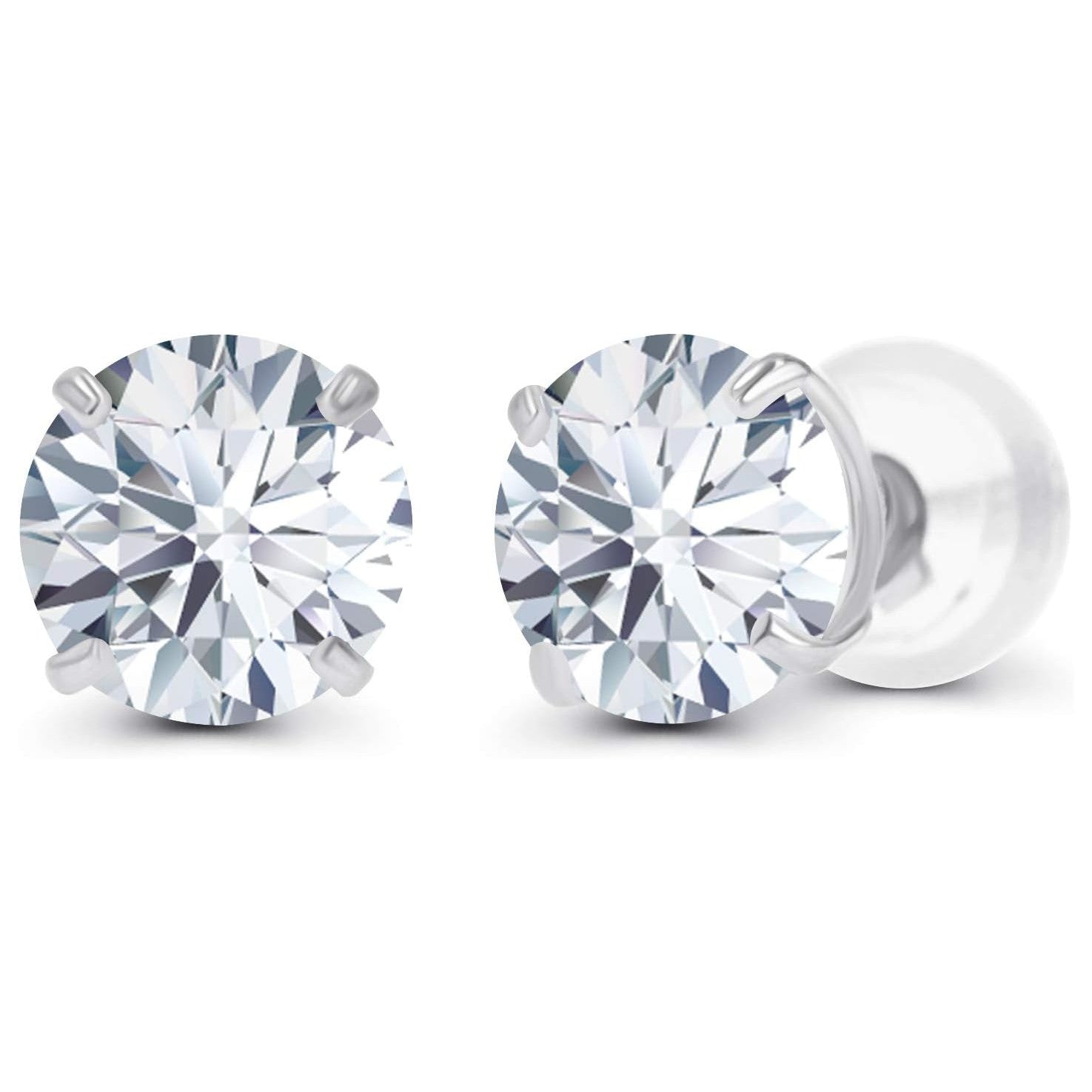 1.50 CTW Lab-Grown Diamond Stud Earrings in 14K White or Yellow Gold