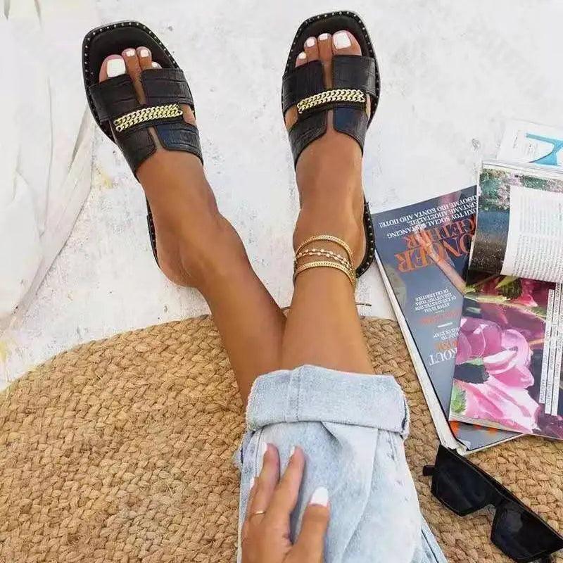 Elegant Chain, Luxury Design Flip Flops