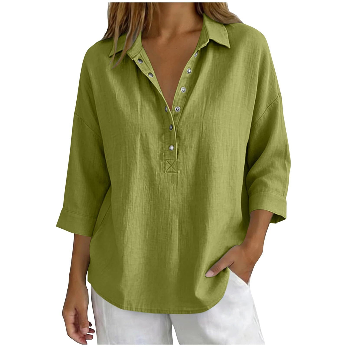 Casual Three-Quarter-Sleeve Shirt