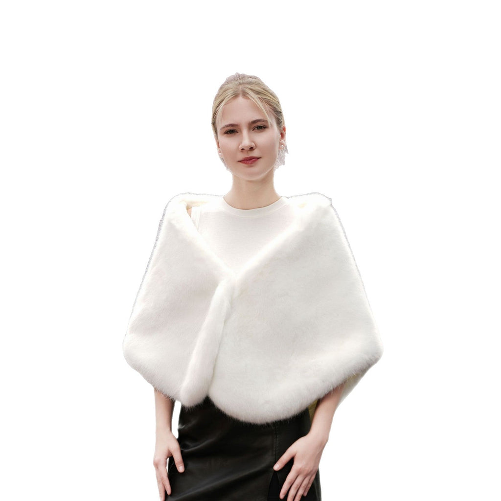 Warm White Waistcoat Elegant Host Formal Dress Warm Outerwear