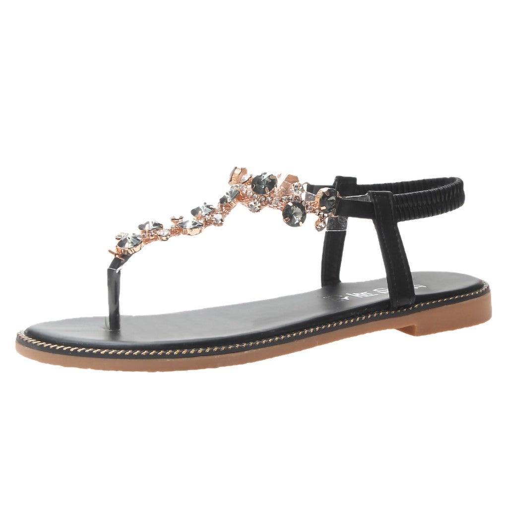 Luxury Design Beach Platform Light Breathable Rhinestone  Jeweled Sandals