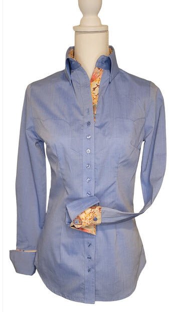 Blue Chambray Women's Western Shirt