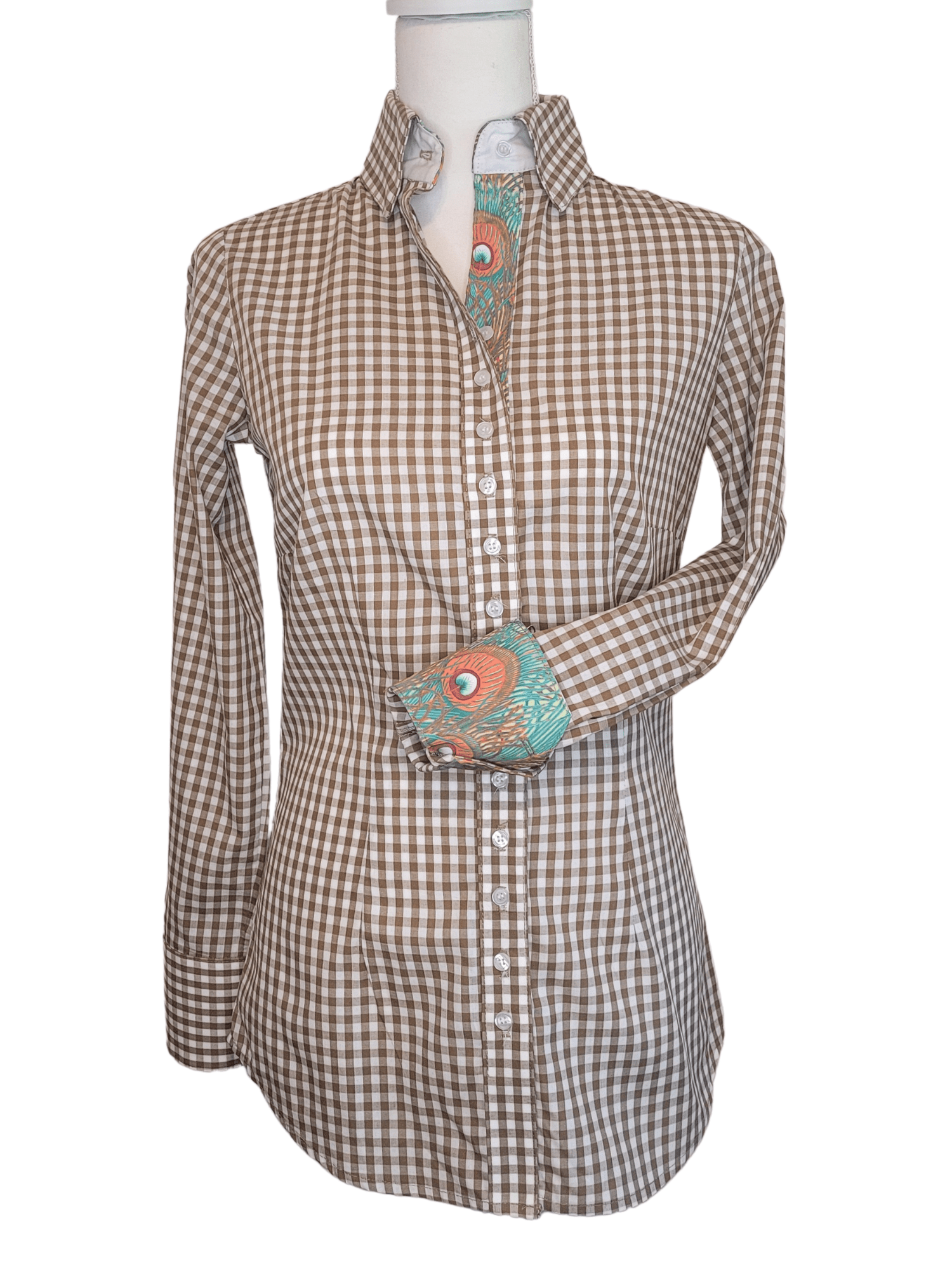 Olive Gingham Women's Western Shirt
