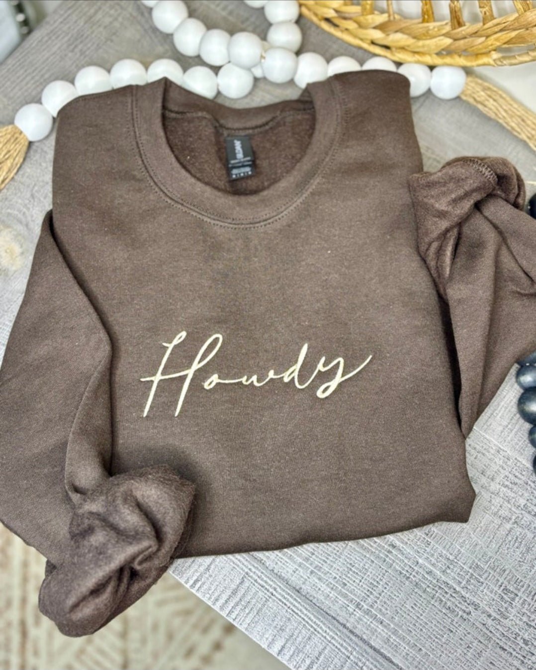 "Howdy" Embroidered Western Sweatshirt