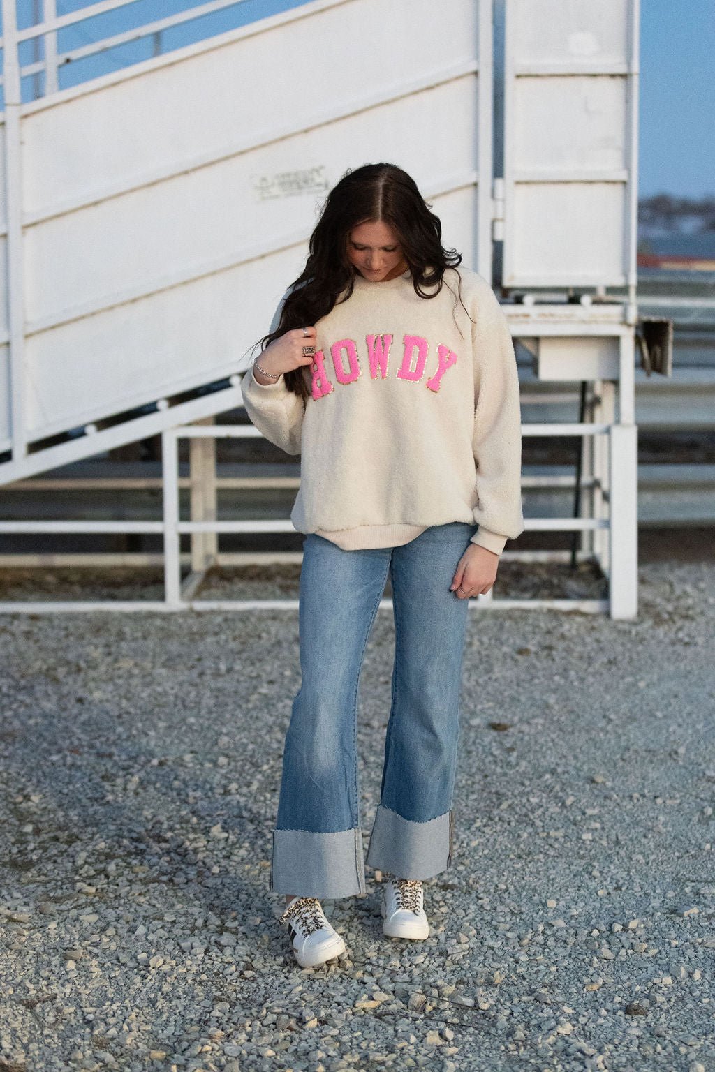 "Howdy" Western Sherpa Pullover — (XL remains)