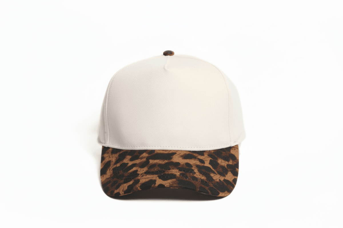Custom Embroidered Leopard Brim Trucker Hat
