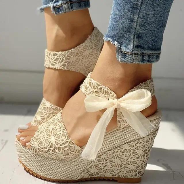 Wood High Heels Sandals For Summer
