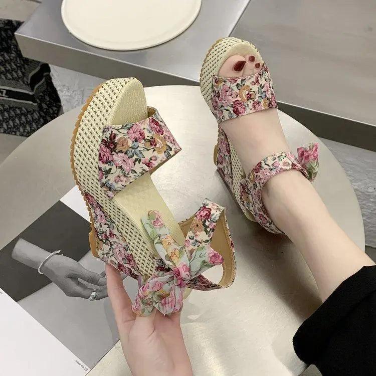 Wood High Heels Sandals For Summer