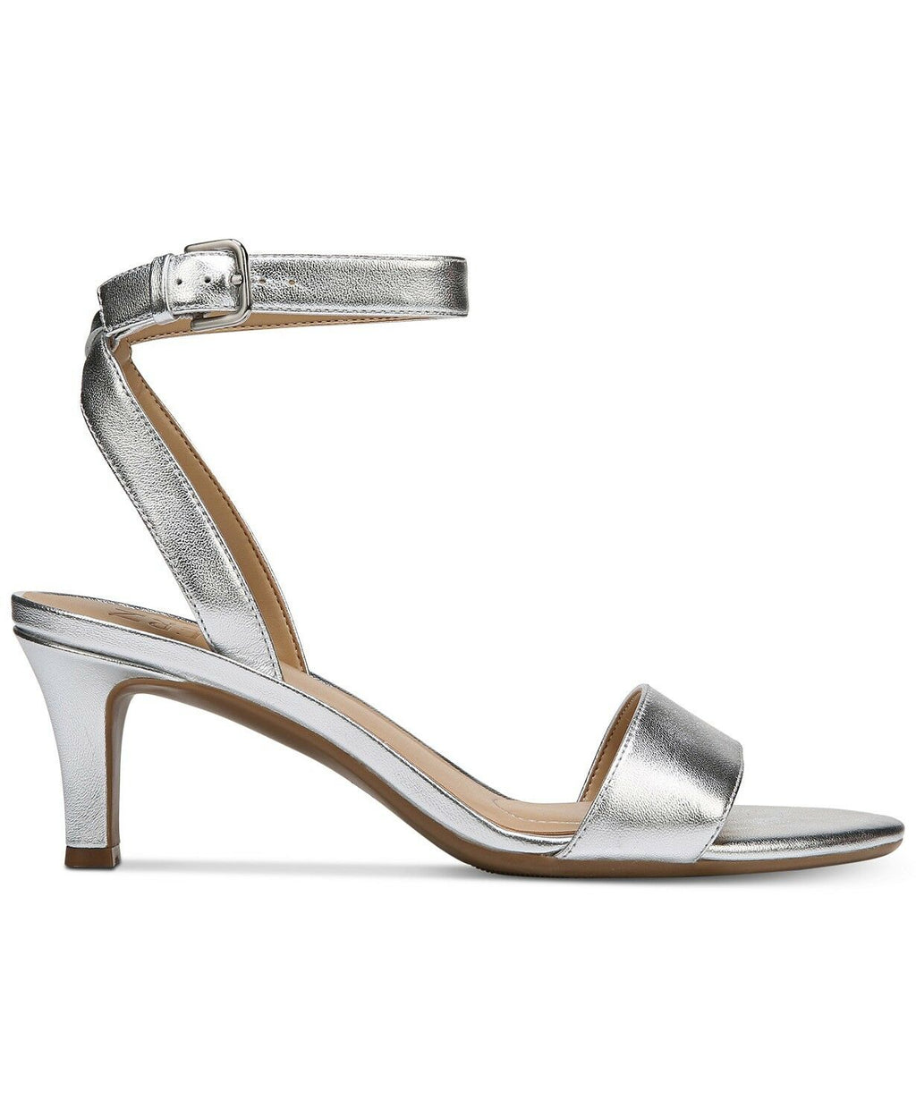 Naturalizer  Ankle Strap, Soft Silver Leather Sandals
