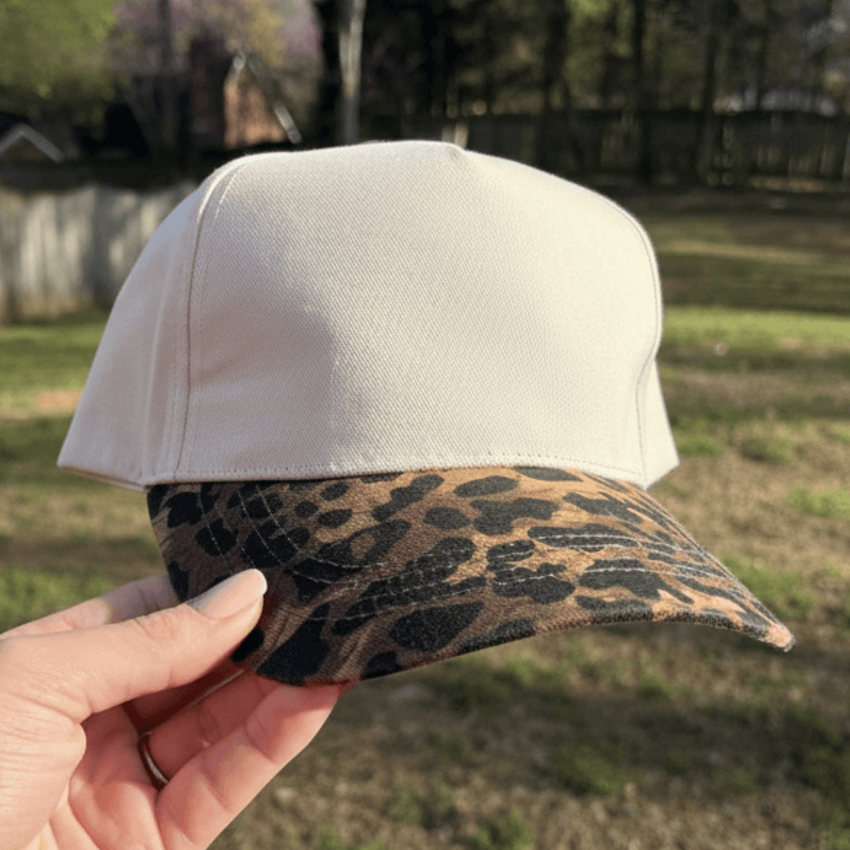 Custom Embroidered Leopard Brim Trucker Hat