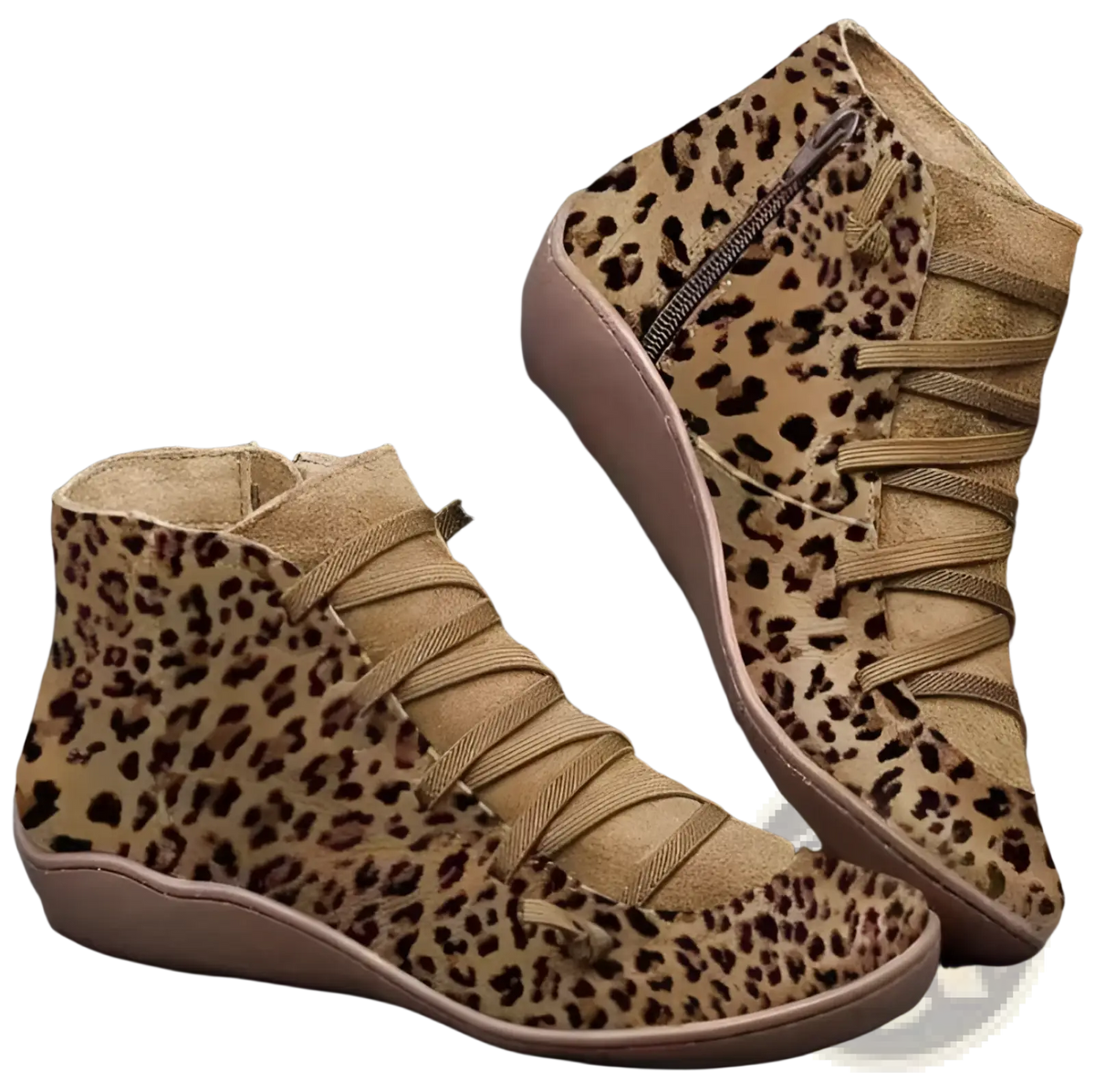 Snake Print Wedge Ankle Boots