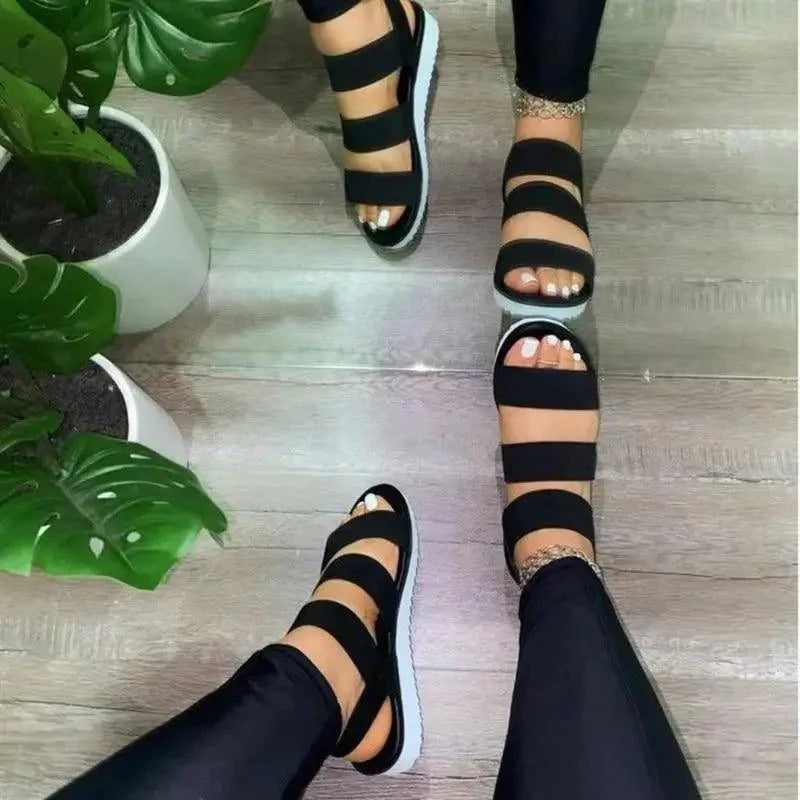 Elastic Solid Colorful  Soft Stylish Sandals