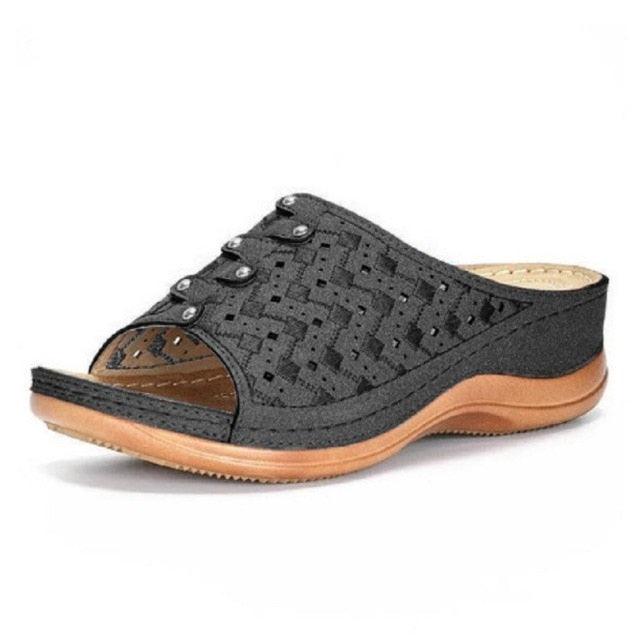 Vintage Anti-slip Leather With Arch Support Sandals