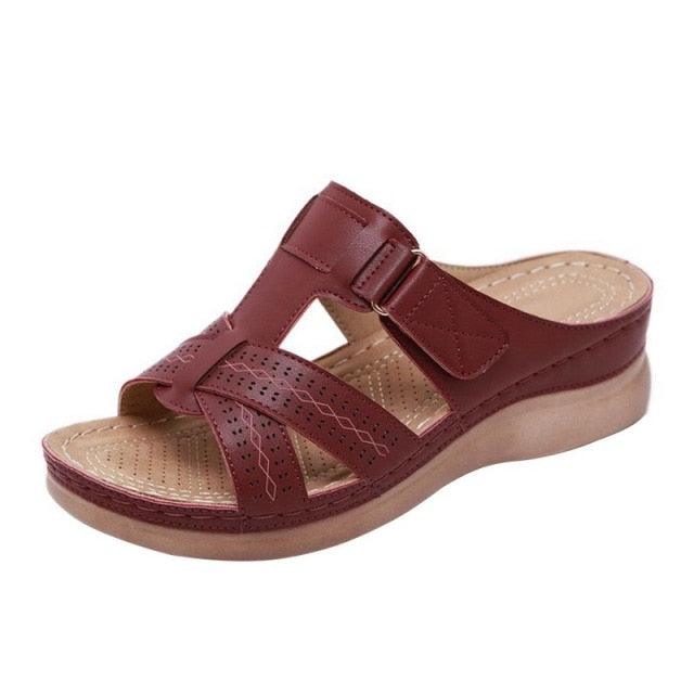Vintage Anti-slip Leather With Arch Support Sandals