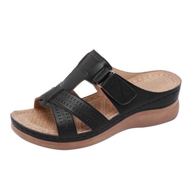 Vintage Anti-slip Leather With Arch Support Sandals