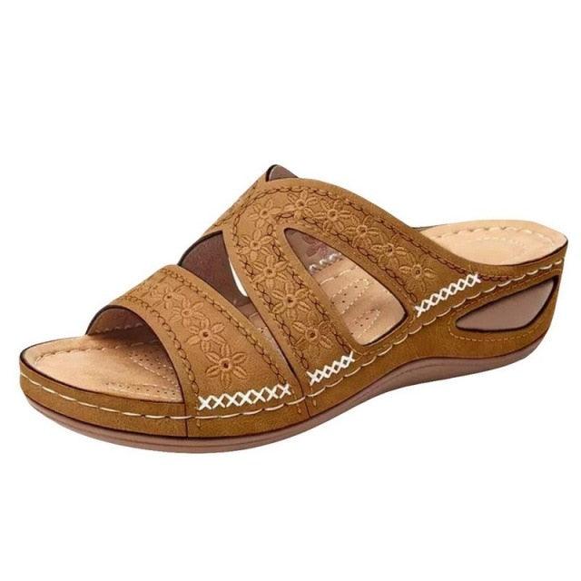 Vintage Anti-slip Leather With Arch Support Sandals