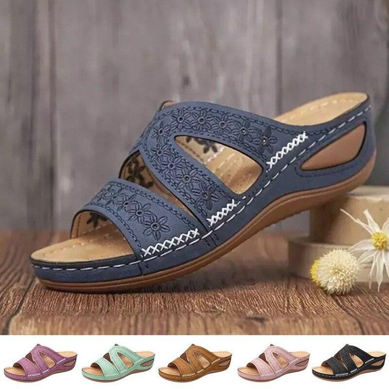 Vintage Anti-slip Leather With Arch Support Sandals