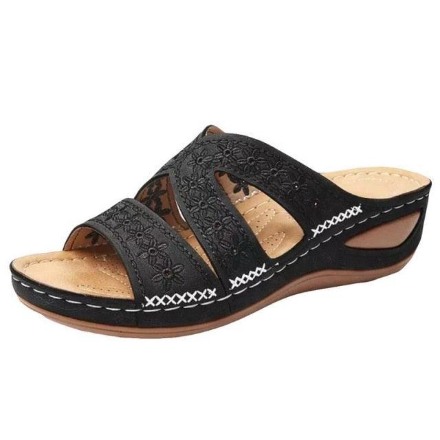 Vintage Anti-slip Leather With Arch Support Sandals