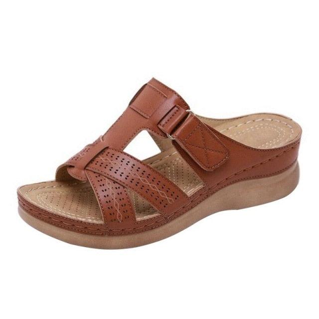 Vintage Anti-slip Leather With Arch Support Sandals